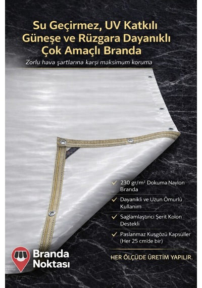 Her Ölçüde Tır Brandası Ürünü Dokuma Naylon Branda Çok Amaçlı Ev-balkon-teras-bahçe Brandası Beyaz