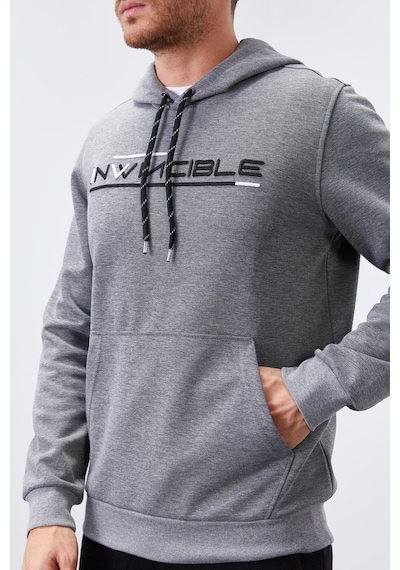 Tommy Life Gri Melanj Kanguru Cep Standart Kalıp Kapüşonlu Erkek Sweatshirt - 87883 GRİ MELANJ
