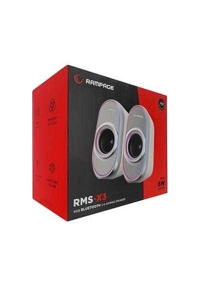 Rampage Rms-x3 2.0 6w Bluetooth Özellikli Beyaz Multimedia Rgb Işıklı Gaming Usb Speaker Kdo