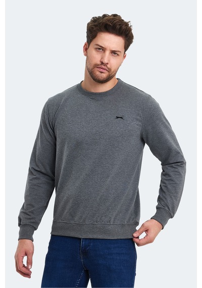 Slazenger Orvar In Erkek Koyu Gri Sweatshırt Koyu Gri