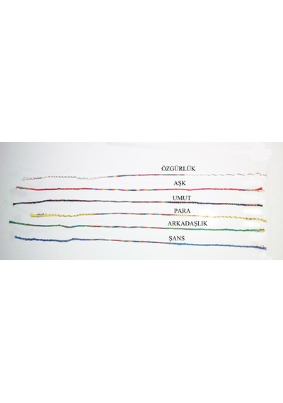 Renkli Şans Bileklikleri - 1 Kartela - 65 Adet Altın - Çok Renkli