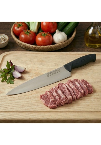 Sürbisa 61180 Şef Aşçı Bıçağı Sürmene Bıçağı Paslanmaz Çelik Profesyonel Et Kesim Doğrama İçin 34 Cm