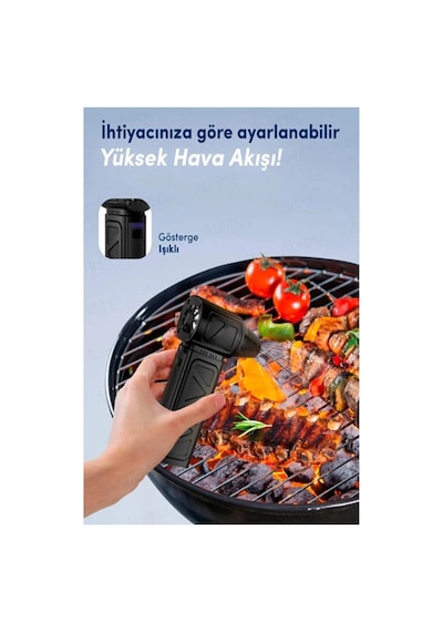 Mini Turbo Fan 130.000 Rpm Şarjlı 8000 Mah Batarya 4 Vitesli Taşınabilir Elektrikli Hava Üfleyici Kompresörü Lisinya