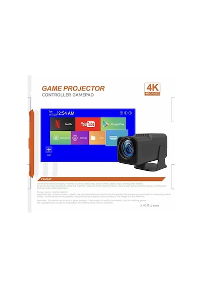 X12plus Android Projektör + Game Projector Ultra Hd 4k Ev Sinema Yansıtma Oyun Projeksiyon Cihazı