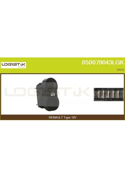 Cam Açma Düğmesi - Dacia Duster, Sandero - Gva-8019110