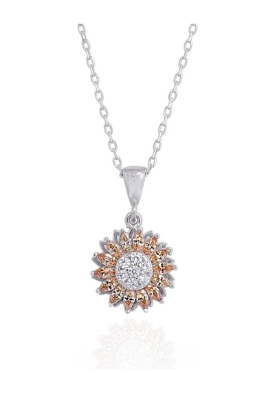 Minamis Silver Taşlı Güneş Kolye-2225