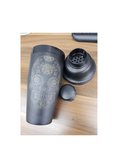 Siyah 3 Parçalı Polikarbon Kokteyl Shaker 700 Ml