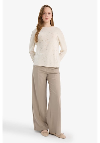 Defacto Relax Fit Bisiklet Yaka Uzun Kollu Tişört G9184ax26spbg322 Bej-bg322