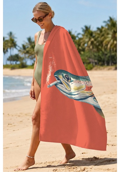 Balık Figürlü Turuncu Plaj Havlusu - Marine Modern Illustration Hızlı Kuruyan Mikrofiber Havlu Örtü Yumuşak Esinti Balık Figürlü Turuncu Plaj Havlusu - Marine Modern Illustration Hızlı Kuruyan Mikrofiber Havlu Örtü Yumuşak Esinti