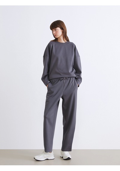 Lcw Vision Antrasit Bisiklet Yaka Kadın Sweatshirt