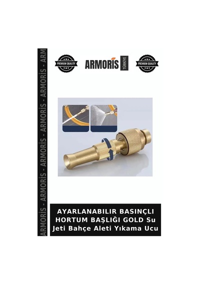 Ayarlanabılır Basınçlı Hortum Başlığı Gold Su Jeti Bahçe Aleti Yıkama Ucu