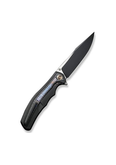 We Knife Zonda Black Titanium Handle With Twill Carbon Fiber & Flamed Titanium Inlay Black Stonewashed Cpm 20cv Blade Satin Flat Kamp Çakı Siyah We Knife Zonda Black Titanium Handle With Twill Carbon Fiber & Flamed Titanium Inlay Black Stonewashed Cpm 20cv Blade Satin Flat Kamp Çakı Siyah
