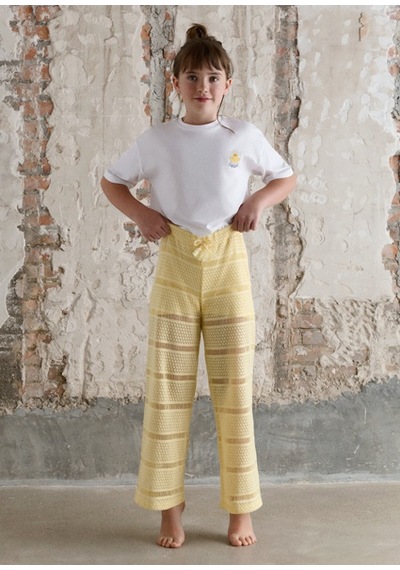 Mayoral Kız Çocuk Uzun Tığ İşi Pantolon Sarı - 06550