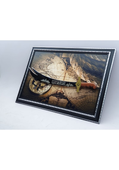 Dekoratif Hediyelik Tablo Standlı 59 Cm Klasik Kılıç