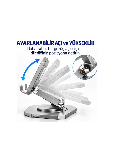 360 Döner Ayarlanabilir Metal Tablet Ve Telefon Standı, Ust1