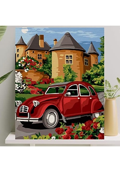 Sayılarla Boyama Tuval Seti Fırça Boya Dahil Çıtalı 40x50 Cm - Vosvos