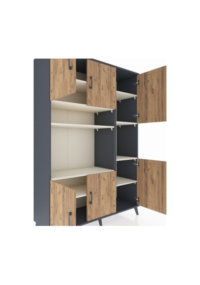 Hyperion Dolap 9 Raflı 6 Kapaklı 132x44x195 Antrasit-çam/aytaşı Atlas Çam/aytası Hyperion Dolap 9 Raflı 6 Kapaklı 132x44x195 Antrasit-çam/aytaşı Atlas Çam/aytası