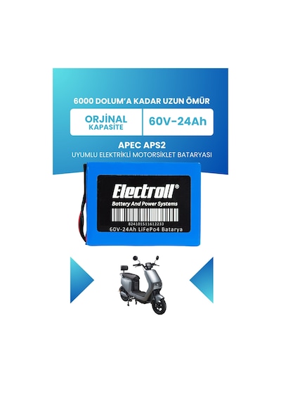 Apec Aps2 Uyumlu Batarya Standart Kapasite Lifepo4 60v 24ah