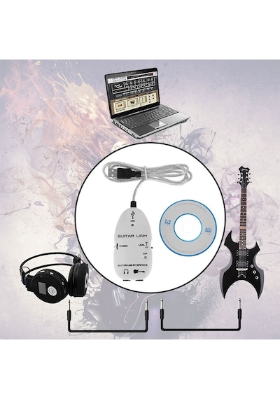 Usb Guitar Link Kablo Usb Gitar Ses Ara Bağlantı Kablosu