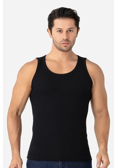 Carlburn Delux Serisi Erkek Siyah Fitilli Kaşkorse Atlet 3'lü Paket Nefes Alan Hareketli Gün Yumuşak Doku