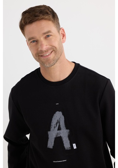 Tudors Unisex Relax Fit Rahat Kesim Pamuklu Yumuşak Dokulu Bisklet Yaka İç Polarlı Baskılı Siyah Sweatshirt-37310 Siyah Tudors Unisex Relax Fit Rahat Kesim Pamuklu Yumuşak Dokulu Bisklet Yaka İç Polarlı Baskılı Siyah Sweatshirt-37310 Siyah