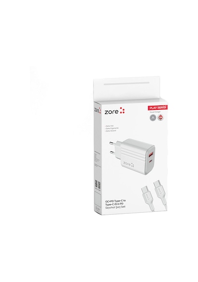 Zore Play Serisi PL07 20 W Type-c To Type-c 2in1 Pd Seyahat Şarj Aleti