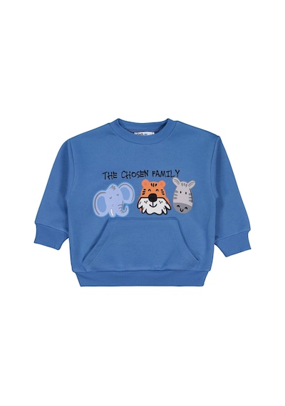 Civil Boys Üç Kafadar Baskılı-nakışlı 2-5 Yaş Sweatshirt - Mavi İndigo