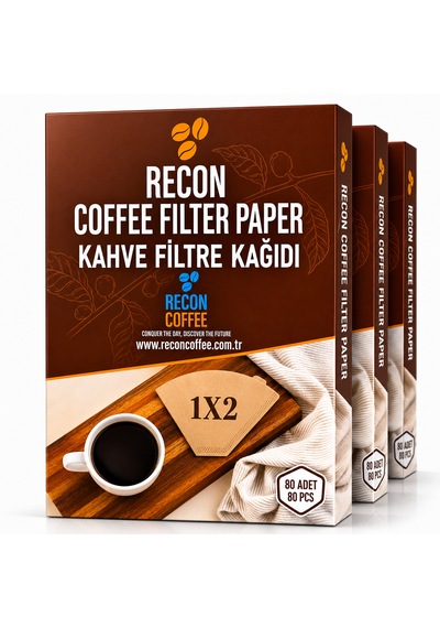 Recon Coffee Filtre Kağıdı 1x2 3x80'li Kraft
