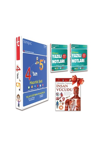 Tonguç 5. Sınıf 4 ten 5 e Hazırlık Tekrar Seti - 1 ve 2 Dönem Yazılı Notları Set 5 Kitap