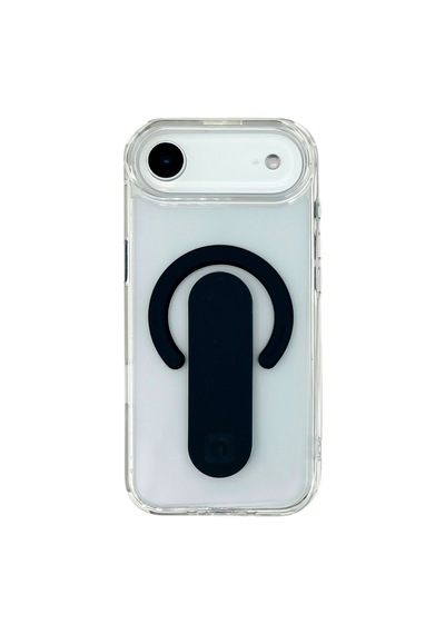Apple iPhone 17 Air Magsafe Uyumlu Standlı Şeffaf Kılıf Lacivert