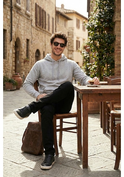Buratti Regular Fit Kapüşonlu Kanguru Cepli Içi Tüylü Yumuşak Şardonlu Erkek Sweat 5905281 Gri Melanj