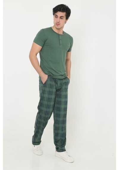 Kmk Kombin Aydoğan Erkek Kısa Kol Haki Pijama Takımı Haki