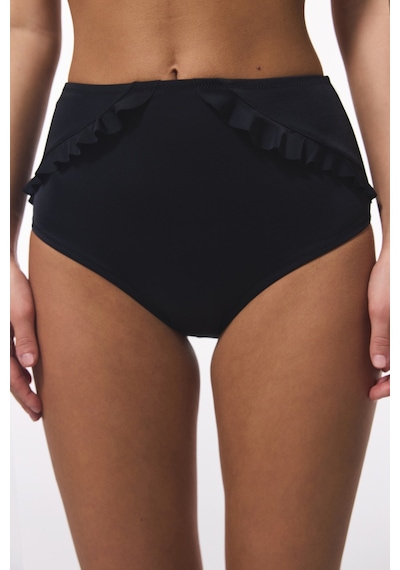 Penti Siyah New High Ruffle Yüksek Bel Bikini Altı