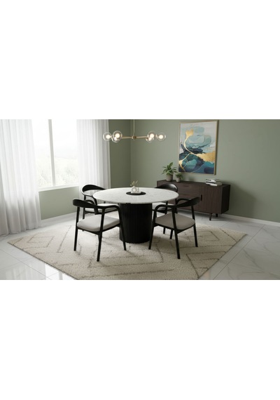 Breeze Mermer Desenli Ahşap Mutfak Masası 120x120 Siyah Breeze Mermer Desenli Ahşap Mutfak Masası 120x120 Siyah