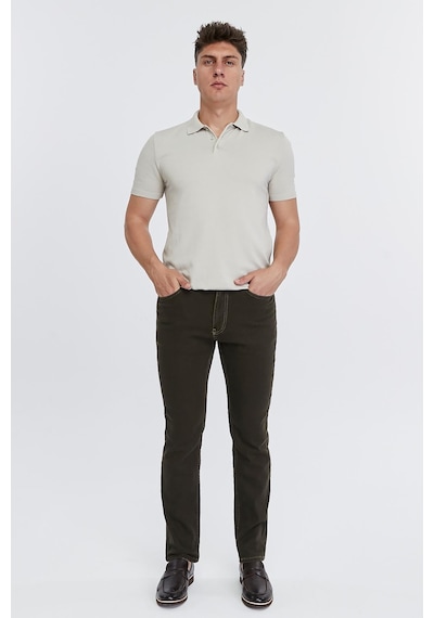 Cedy Denim Regular Fit Jean Martin Yüksek Bel Standart Kesim Esnek Kot Pantolon C336 Kahverengi