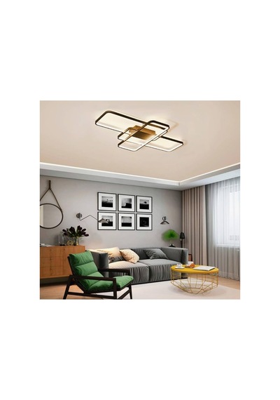 Siyah 80x60cm Dikdörtgen 4000k Gün Işığı Led Tavan Lambası