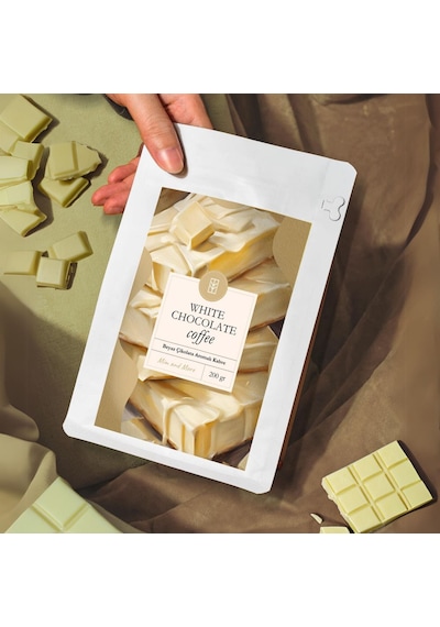 Mim And More White Chocolate Coffe Beyaz Çikolata Aromalı Kahve Çekirdek Kahve 200 G