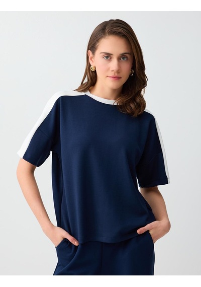 Jimmy Key Jimmy Key Lacivert Rahat Kesim Dirsek Kol Modal Örme Sweatshirt 6sw235708494