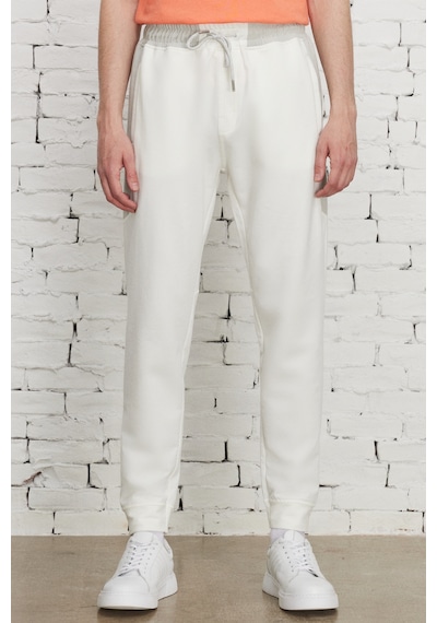 AC&Co / Altınyıldız Classics Erkek Ekru Bej Standart Fit Normal Kesim Eşofman Altı Ekru