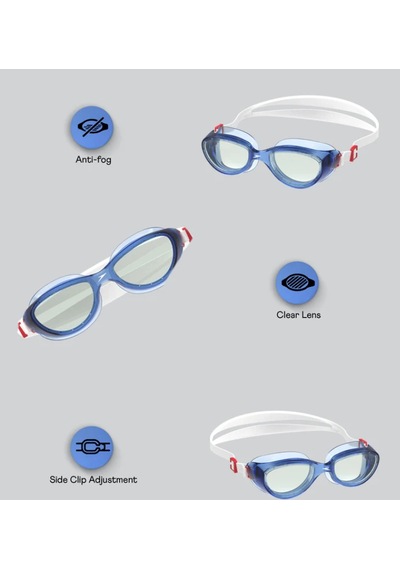 Speedo Futura Hydrospex Buğu Önleyici Kaplamalı Lensli Yüzücü Gözlüğü 8-e000036005 Mavi