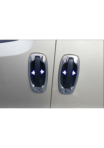 Peugeot Bipper Uyumlu Kapı Kolu Çerçevesi 4 Parça 2008 Ve Üzeri Paslanmaz Krom