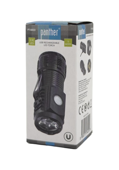 Panther Pt-8433 Usb Şarjlı El Feneri Çok Renkli