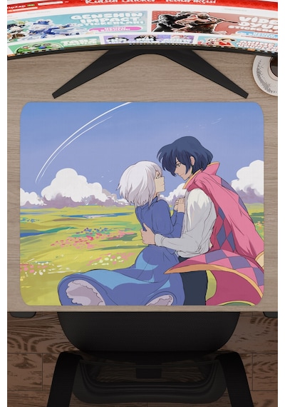 Howl's Moving Castle Dikişli Kauçuk Oyuncu Mousepad V1 - 48x40 Xl Gaming Mouse Pad