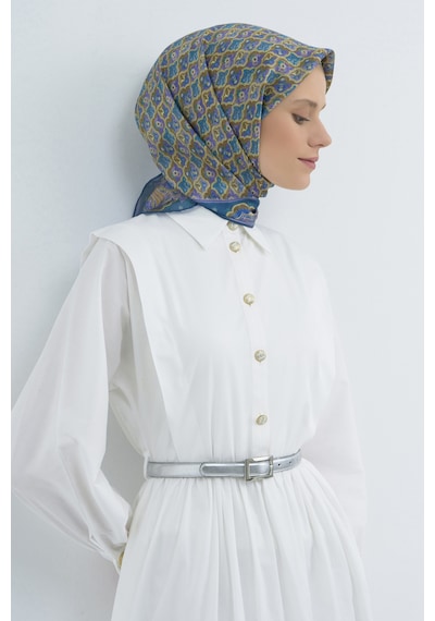 Armine Saf İpek Sura Eşarp-2026 İlkbahar-yaz- 951800d İndigo Mavi