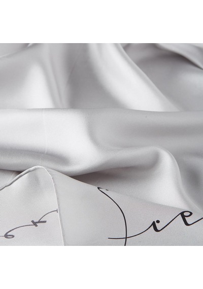 İpekevi Twill İpek Eşarp - Signature - Gümüş Siyah Gümüş Siyah