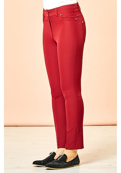 Soralline Sorallline Kadın Büyük Beden Pantalon 1690 Kırmızı Bordo