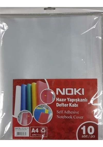 Noki A4 Hazır Defter Kabı Şeffaf 10 Lu 60160-10