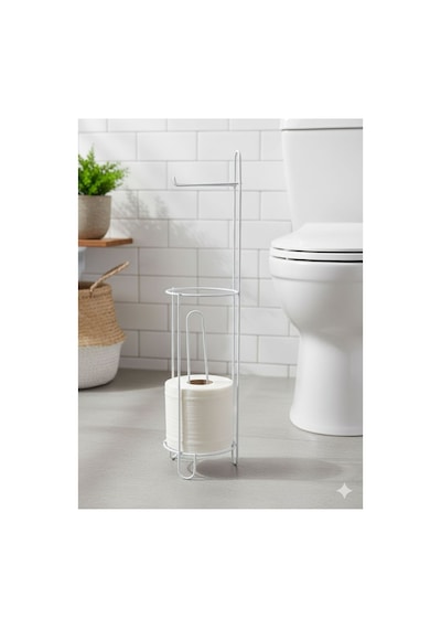 Buççin Online Mağaza Tuvalet Kağıtlığı Wc Kağıtlık Yedekli Metal Tuvalet Kağıdı Standı Tutacağı Askısı Metal Beyaz Çok Renkli