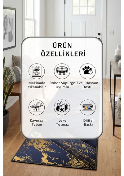 Yıkanabilir Yolluk 10 Siyah