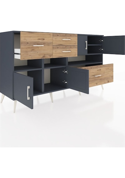 Hyperion Konsol 5 Raflı 4 Çekmeceli 4 Kapaklı 176x44x99 Antrasit- Antrasit-antrasit/çam Hyperion Konsol 5 Raflı 4 Çekmeceli 4 Kapaklı 176x44x99 Antrasit- Antrasit-antrasit/çam